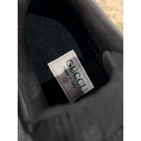 Interior view showing the Gucci made in Italy size label on the insole in black