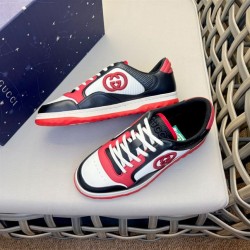 Gucci Leather And Fabric Low Top Trainers Red Black