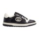 Gucci Mac80 Trainer Lateral View in black and white Full lateral side view of Gucci Mac80 Trainer in black and white.