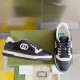 Gucci Mac80 Trainers Pair View in black and white Gucci Mac80 Trainers resting on box showing side profile and top-down view in black and white