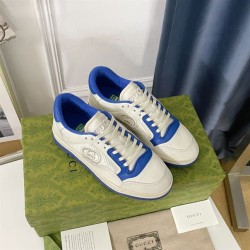 Gucci Off White Leather Blue Accent Trainers Gucci Off White Leather Blue Accent Trainers