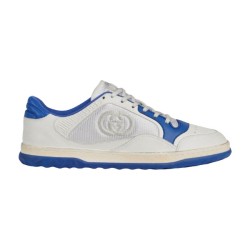 Gucci Off White Leather Blue Accent Trainers