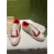 Gucci Mac80 Leather Low-Top Trainers In White And Red Pair Display Pair of Gucci Mac80 Leather Low-Top Trainers In White And Red with branded packaging
