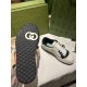 Gucci Mac80 Trainer Rubber Sole View in off white and black Black rubber outsole view of Gucci Mac80 Off White And Black Leather Low Top Trainer