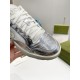 Gucci Mac80 Metallic Silver Trainer Toe Detail in silver and off-white Close-up of metallic silver leather toe box on Gucci Mac80 trainer in silver and off-white