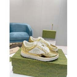 Gucci Metallic Gold And White Leather Trainers Gucci Metallic Gold And White Leather Trainers