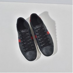 Gucci Ace Gg Supreme Trainers Black Web Stripe Low Top Gucci Ace Gg Supreme Trainers Black Web Stripe Low Top