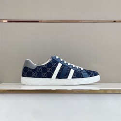 Gucci Men's Gg Blue Denim Low-Top Trainers