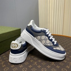 Gucci Monogram Canvas Platform Low Top Blue Trainers