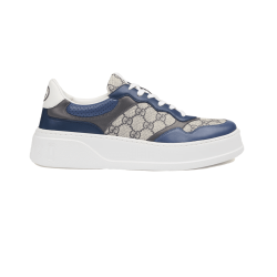 Gucci Monogram Canvas Platform Low Top Blue Trainers