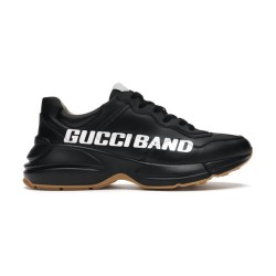 Gucci Leather Rhyton Band Chunky Sole Black Trainers
