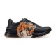Gucci Rhyton Tiger Print Leather Trainers Black Side View Gucci Rhyton Tiger Print Leather Trainers in black featuring side tiger graphic