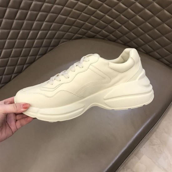 Gucci Rhyton Ivory Leather Trainer Medial Side Gucci Rhyton Ivory Leather Trainer medial side view