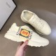 Gucci Rhyton Ivory Leather Trainer Top View Overhead angle of Gucci Rhyton Ivory Leather Trainer