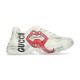 Gucci Rhyton Trainer Studio Profile View in off white Studio profile of off white Gucci Rhyton trainer with mouth print