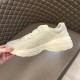 Gucci Rhyton Trainer Medial Side in off white Medial side profile of off white Gucci trainer showing clean paneled design