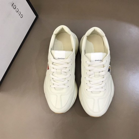 Gucci Rhyton Worldwide Trainers Top-Down View in white Pair of Gucci Rhyton Worldwide Trainers viewed from directly above in white