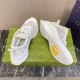 Gucci Run GG Crystal White Trainers Sole and Interior Detail Gucci Run GG crystal embellished white mesh trainer showing yellow outsole accent and inner lining