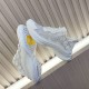 Gucci Run GG Crystal White Trainers Sole View Underside view of Gucci Run GG crystal embellished white mesh trainer showing rubber sole structure