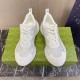 Gucci Run GG Crystal White Trainers Pair Top View Top front view of a pair of Gucci Run GG crystal embellished white mesh trainers