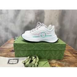Gucci Run Trainers Side Stripe White Leather Smooth Gucci Run Trainers Side Stripe White Leather Smooth