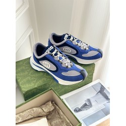 Gucci Run Blue Mesh Suede Low Top Trainers Gucci Run Blue Mesh Suede Low Top Trainers