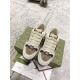 Gucci Screener Beige Trainers - Top View Top-down view of Gucci Screener beige trainers showing toe vamps and lace detail