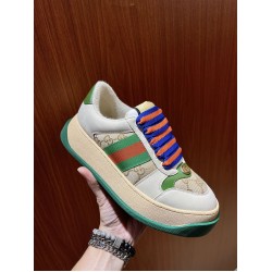 Gucci Screener Gg Monogram Beige And Green Low-Top Trainers Gucci Screener Gg Monogram Beige And Green Low-Top Trainers