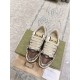 Gucci Screener Python Embossed Leather Trainers Top View in cream and green Top-down view of Gucci Screener python embossed leather trainers showing brown perforated toe box and cream laces in cream and green