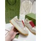Beige Gucci Screener GG Lurex Trainer Lateral Profile Hand holding a beige Gucci Screener GG lurex trainer displaying lateral profile
