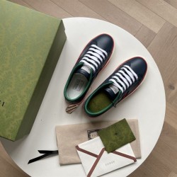 Gucci Tennis Low Top Blue Leather Trainers Gucci Tennis Low Top Blue Leather Trainers
