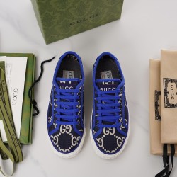 Gucci Tennis Blue Monogram Canvas Low Top Trainers Gucci Tennis Blue Monogram Canvas Low Top Trainers