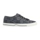 Side view of Gucci Tennis 1977 grey monogram low top trainers