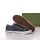 Grey Gucci Tennis 1977 trainer alongside rubber sole view