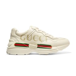 Gucci Rhyton Printed Ivory Leather Chunky Trainers