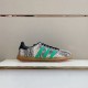 Gucci Snakeskin Pattern Low Top Trainers Grey Green Side View Gucci Snakeskin Pattern Low Top Trainers Grey Green side view
