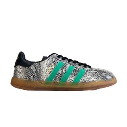 Gucci Snakeskin Pattern Low Top Trainers Grey Green