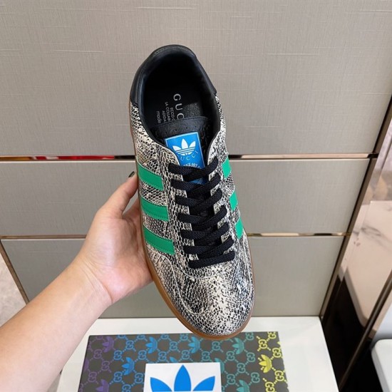 Gucci Snakeskin Pattern Low Top Trainers Grey Green Top View Top view of Gucci Snakeskin Pattern Low Top Trainers Grey Green