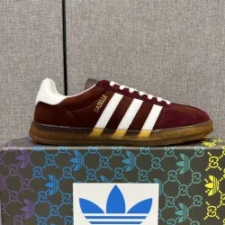 Gucci Gazelle Maroon Velvet Suede Trainers Gum Sole