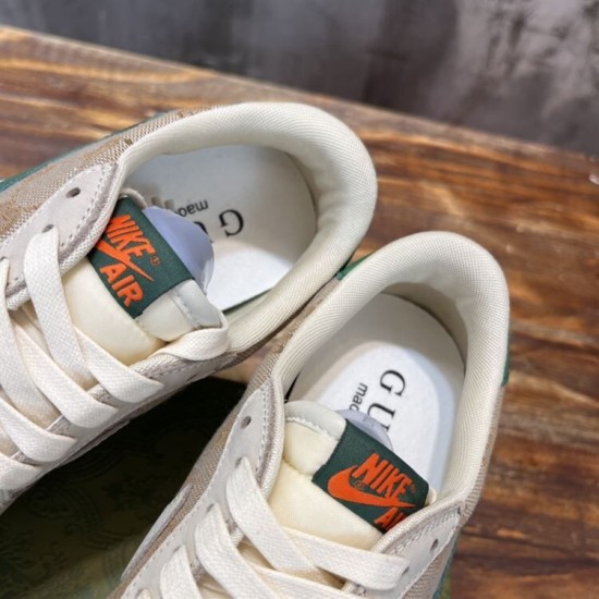Replica Gucci 8588 GGCC050 Buddha Luxury Replica Gucci Trainers X Air Jordan 1 Low White Brown Green – Gcc050 Uk - 8588 - Buddha Luxury