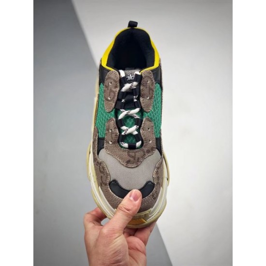 Replica Gucci 8799 GGCC074 Buddha Luxury Replica Gucci Trainers X Balenciaga The Hacker Project Triple S Beige Green Yellow – Gcc074 Uk - 8799 - Buddha Luxury