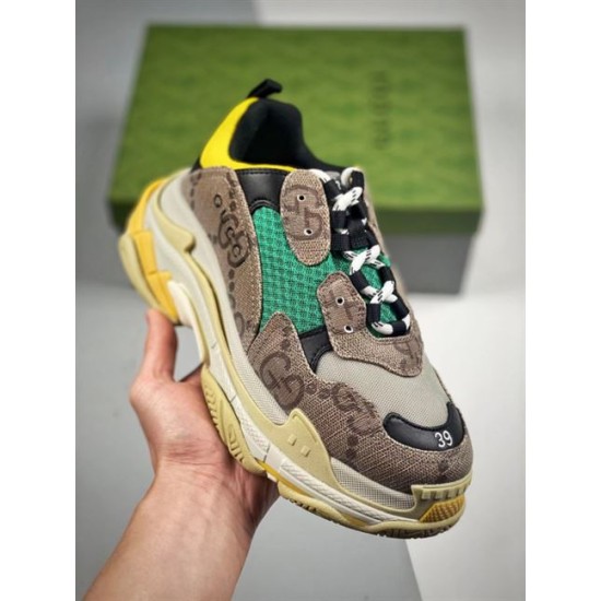 Replica Gucci 9006 GGCC-074 Buddha Luxury Replica Gucci Trainers X Balenciaga The Hacker Project Triple S Beige Green Yellow – Gcc074 Uk - 9006 - Buddha Luxury