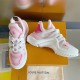 L Archlight pink mesh trainers dual layout showing side and top perspective in pink and white