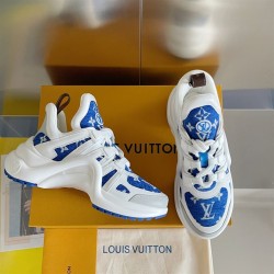 L Archlight Blue Monogram Denim Chunky Trainers