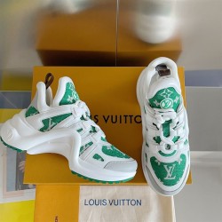 L Archlight Chunky Monogram Canvas Trainers Green White