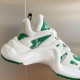 Close-Up Arch Detail of L Archlight Green and White Trainers Close-up of the sculpted midfoot arch and green and white upper