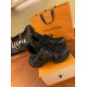 L Archlight Chunky Monogram Trainers In Black And Brown Display View L Archlight chunky monogram trainers in black and brown positioned together on display
