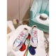 Top view of L Archlight Chunky Trainers in blue, pink, and white Top-down view of L Archlight Chunky Trainers in blue, pink, and white