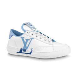 L Charlie Low Top Leather Blue Accent Trainers