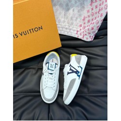 L Charlie Leather Low-Top Trainers In White With Grey Suede L Charlie Leather Low-Top Trainers In White With Grey Suede